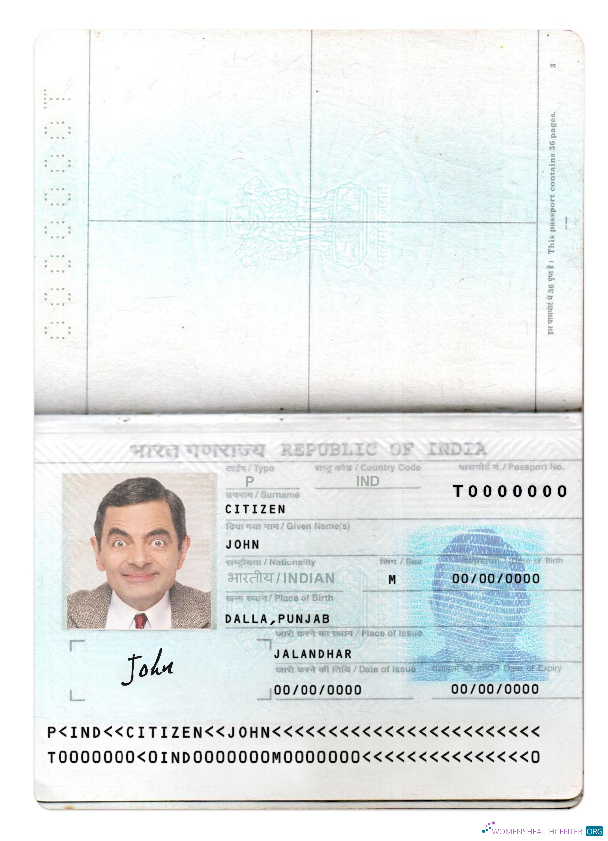 Download India passport new version 2 pages 1 Photoshop template